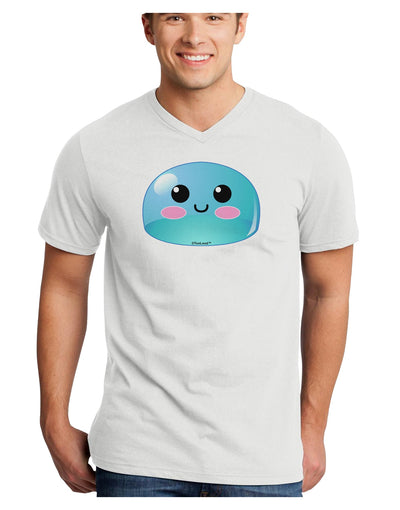 Cute RPG Slime - Blue Adult V-Neck T-shirt by TooLoud-Mens V-Neck T-Shirt-TooLoud-White-Small-Davson Sales