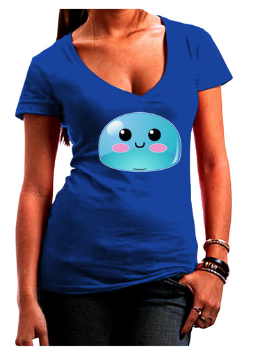 Cute RPG Slime - Blue Juniors V-Neck Dark T-Shirt by TooLoud-Womens V-Neck T-Shirts-TooLoud-Royal-Blue-Juniors Fitted Small-Davson Sales