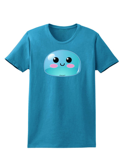 Cute RPG Slime - Blue Womens Dark T-Shirt by TooLoud-Womens T-Shirt-TooLoud-Turquoise-X-Small-Davson Sales