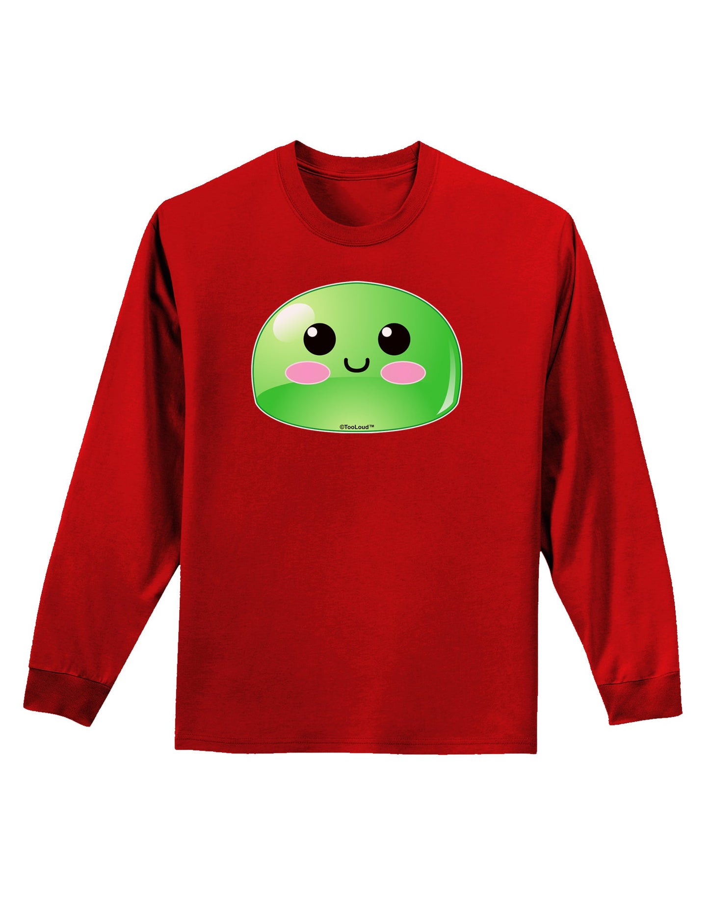 Cute RPG Slime - Green Adult Long Sleeve Dark T-Shirt by TooLoud-TooLoud-Red-Small-Davson Sales
