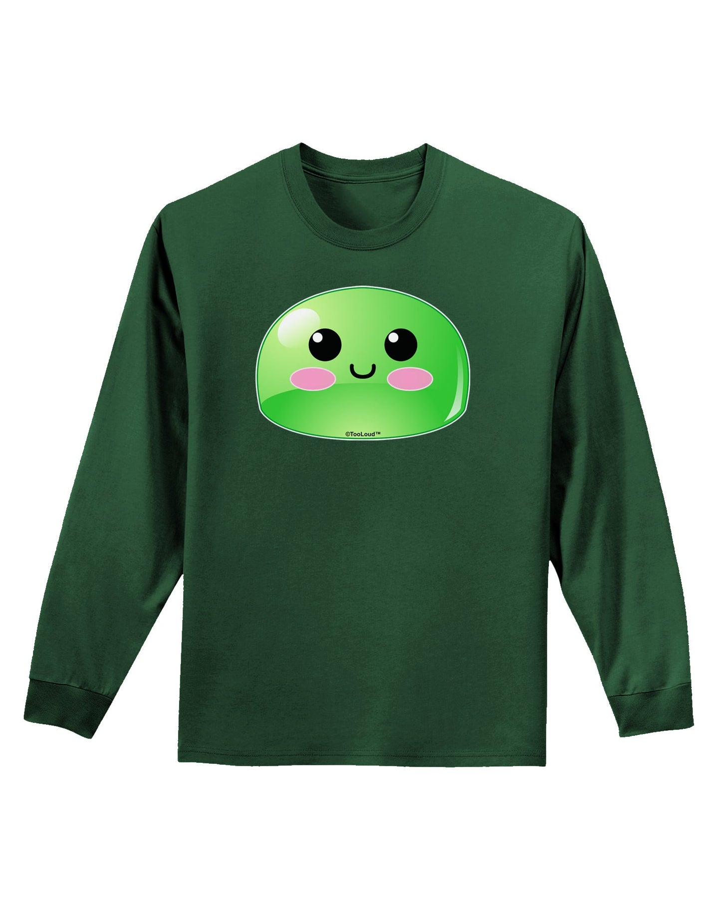Cute RPG Slime - Green Adult Long Sleeve Dark T-Shirt by TooLoud-TooLoud-Dark-Green-Small-Davson Sales