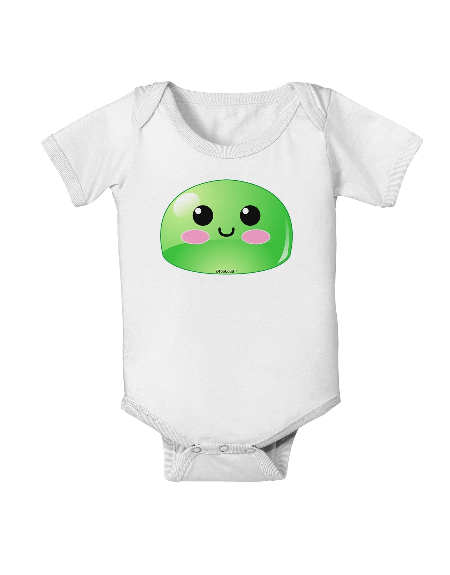 Cute RPG Slime - Green Baby Romper Bodysuit by TooLoud-Baby Romper-TooLoud-White-06-Months-Davson Sales
