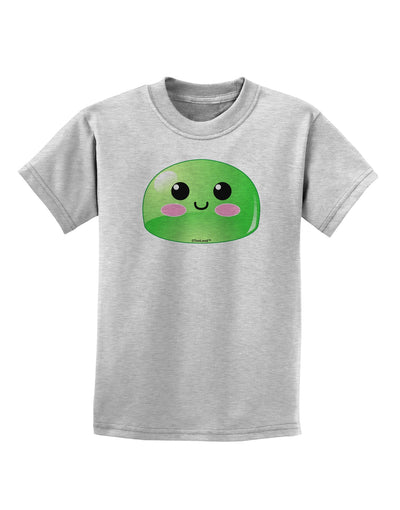 Cute RPG Slime - Green Childrens T-Shirt by TooLoud-Childrens T-Shirt-TooLoud-AshGray-X-Small-Davson Sales