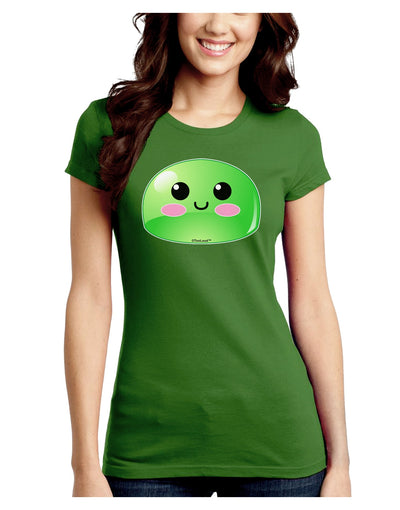 Cute RPG Slime - Green Juniors Crew Dark T-Shirt by TooLoud-T-Shirts Juniors Tops-TooLoud-Kiwi-Green-Juniors Fitted X-Small-Davson Sales