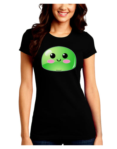 Cute RPG Slime - Green Juniors Crew Dark T-Shirt by TooLoud-T-Shirts Juniors Tops-TooLoud-Black-Juniors Fitted Small-Davson Sales