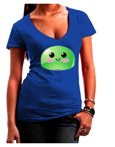 Cute RPG Slime - Green Juniors V-Neck Dark T-Shirt by TooLoud-Womens V-Neck T-Shirts-TooLoud-Royal-Blue-Juniors Fitted Small-Davson Sales