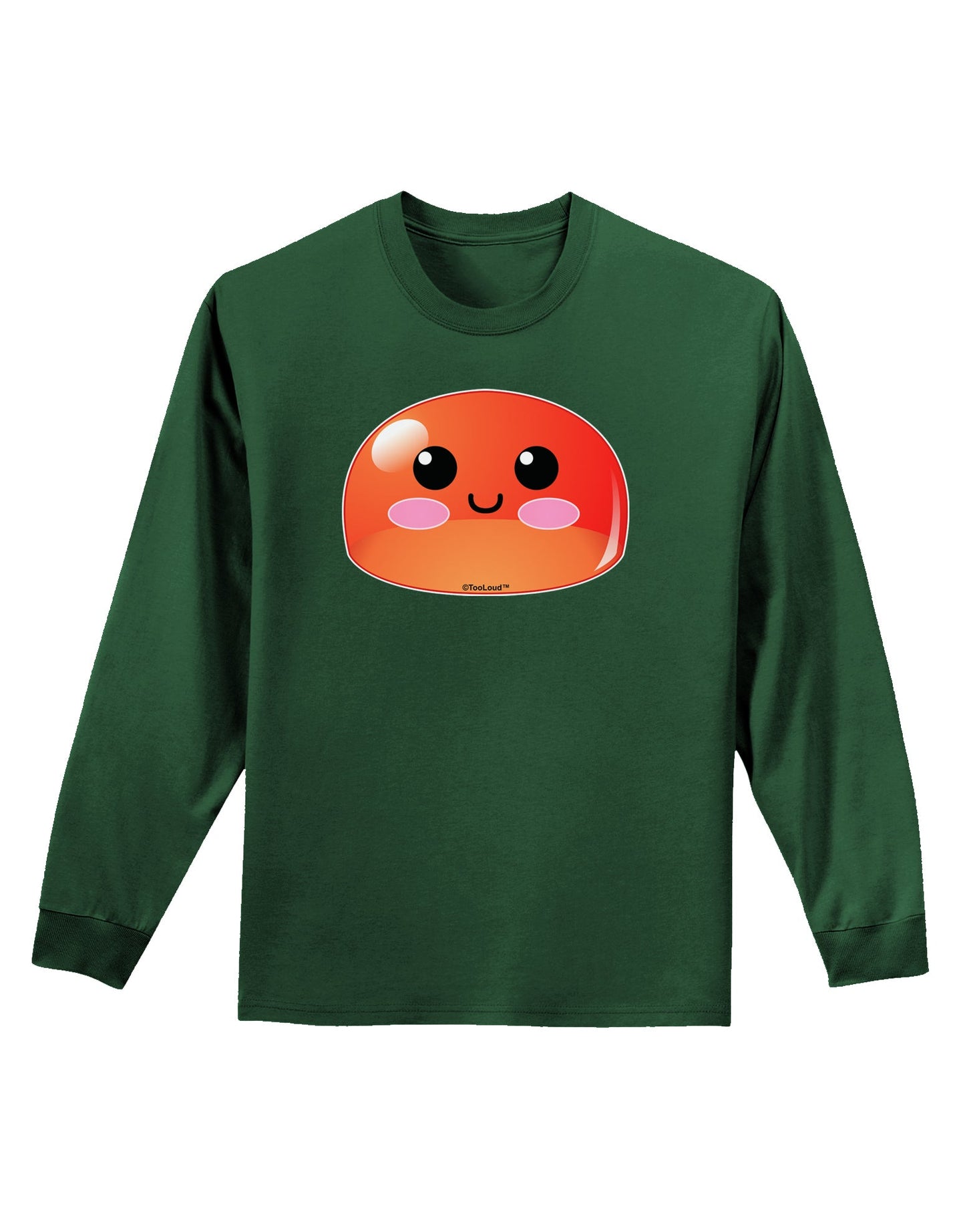 Cute RPG Slime - Red Adult Long Sleeve Dark T-Shirt by TooLoud-TooLoud-Dark-Green-Small-Davson Sales