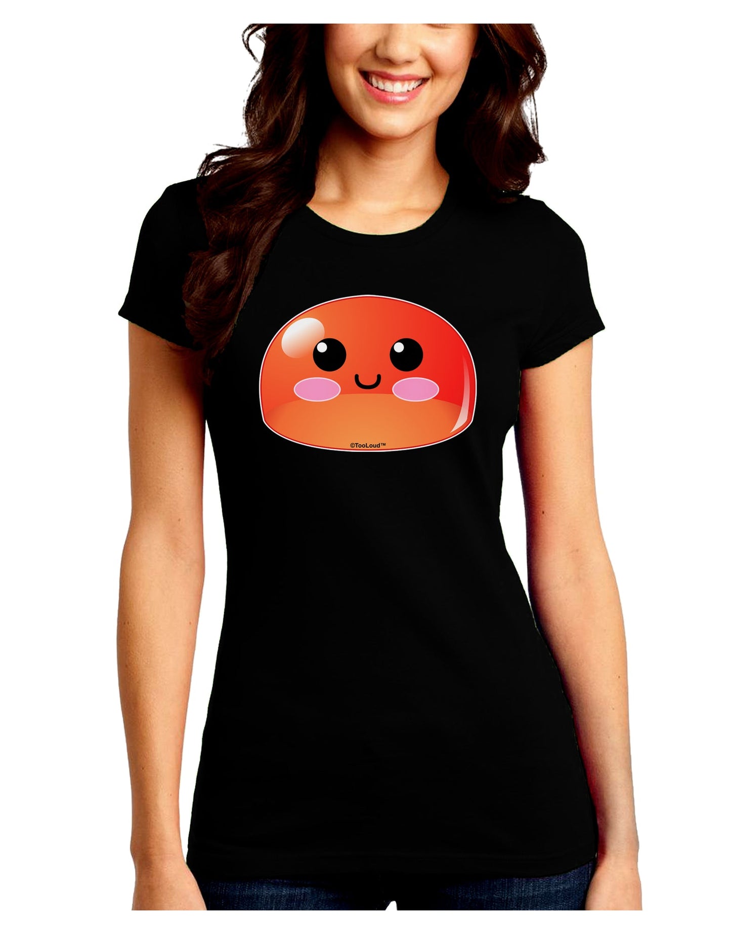 Cute RPG Slime - Red Juniors Crew Dark T-Shirt by TooLoud-T-Shirts Juniors Tops-TooLoud-Black-Juniors Fitted Small-Davson Sales