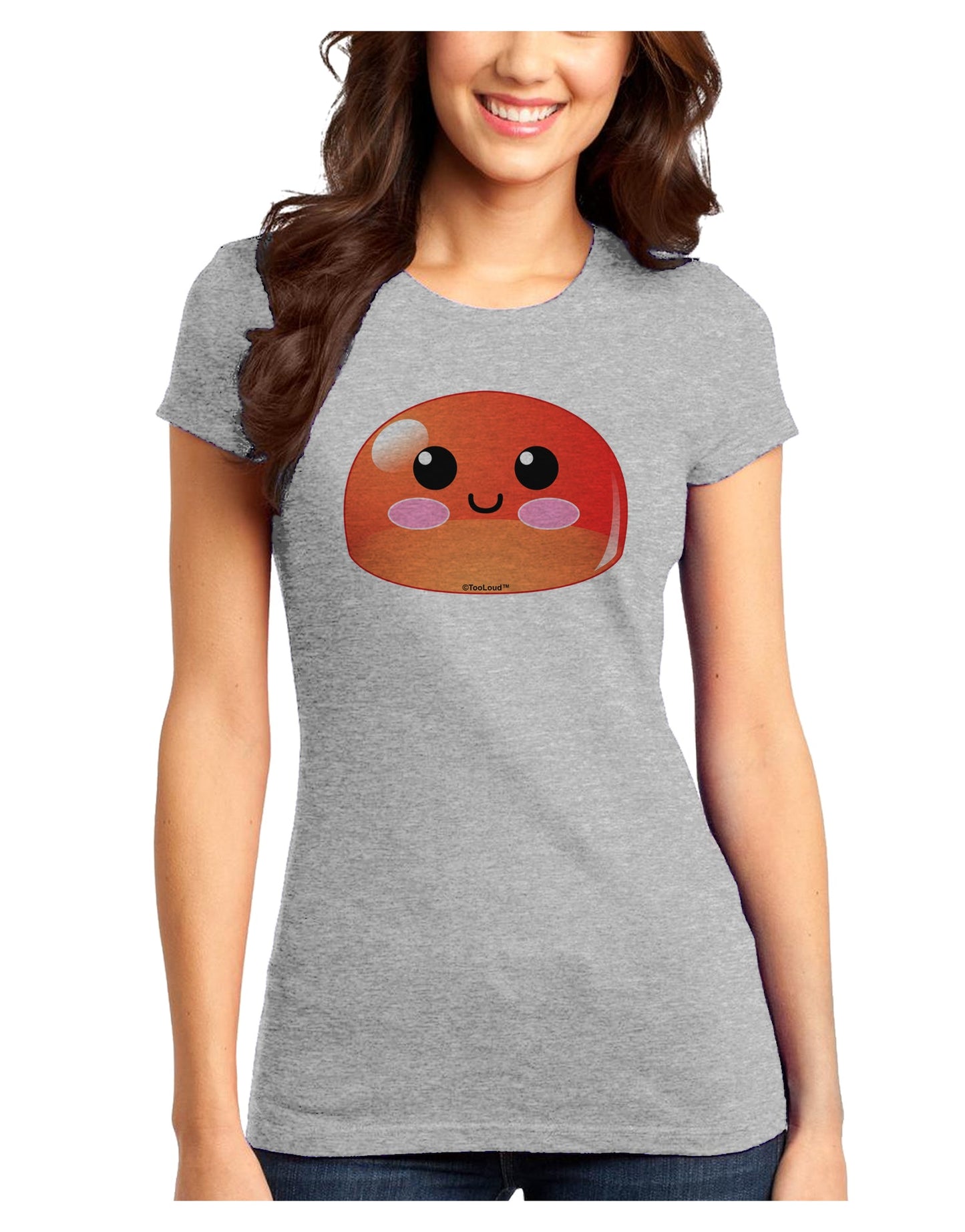 Cute RPG Slime - Red Juniors T-Shirt by TooLoud-Womens Juniors T-Shirt-TooLoud-Ash-Gray-Juniors Fitted X-Small-Davson Sales