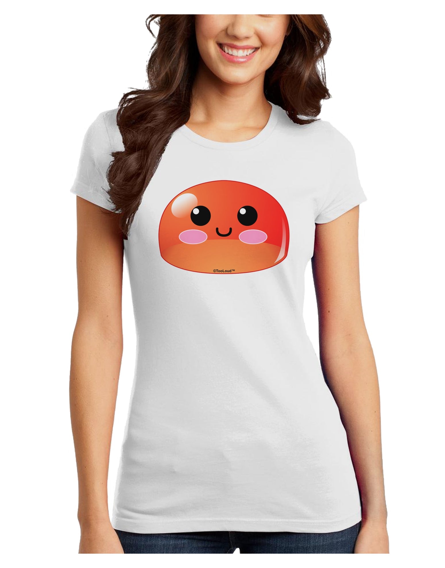 Cute RPG Slime - Red Juniors T-Shirt by TooLoud-Womens Juniors T-Shirt-TooLoud-White-Juniors Fitted X-Small-Davson Sales