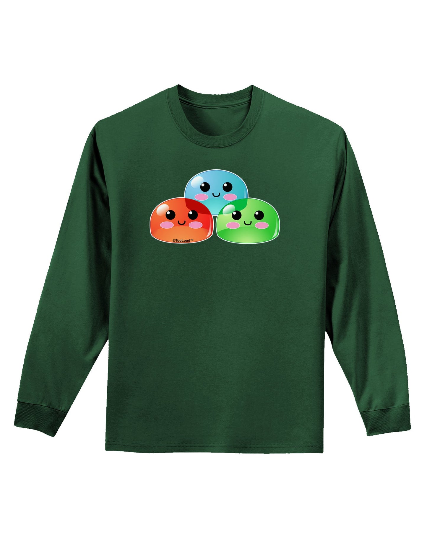 Cute RPG Slime - Trio Adult Long Sleeve Dark T-Shirt by TooLoud-TooLoud-Dark-Green-Small-Davson Sales