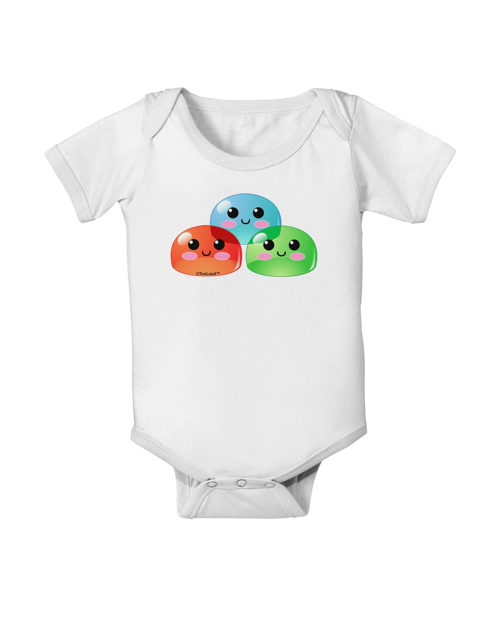 Cute RPG Slime - Trio Baby Romper Bodysuit by TooLoud-Baby Romper-TooLoud-White-06-Months-Davson Sales
