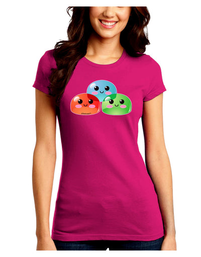 Cute RPG Slime - Trio Juniors Crew Dark T-Shirt by TooLoud-T-Shirts Juniors Tops-TooLoud-Hot-Pink-Juniors Fitted Small-Davson Sales