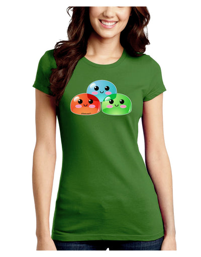 Cute RPG Slime - Trio Juniors Crew Dark T-Shirt by TooLoud-T-Shirts Juniors Tops-TooLoud-Kiwi-Green-Juniors Fitted X-Small-Davson Sales