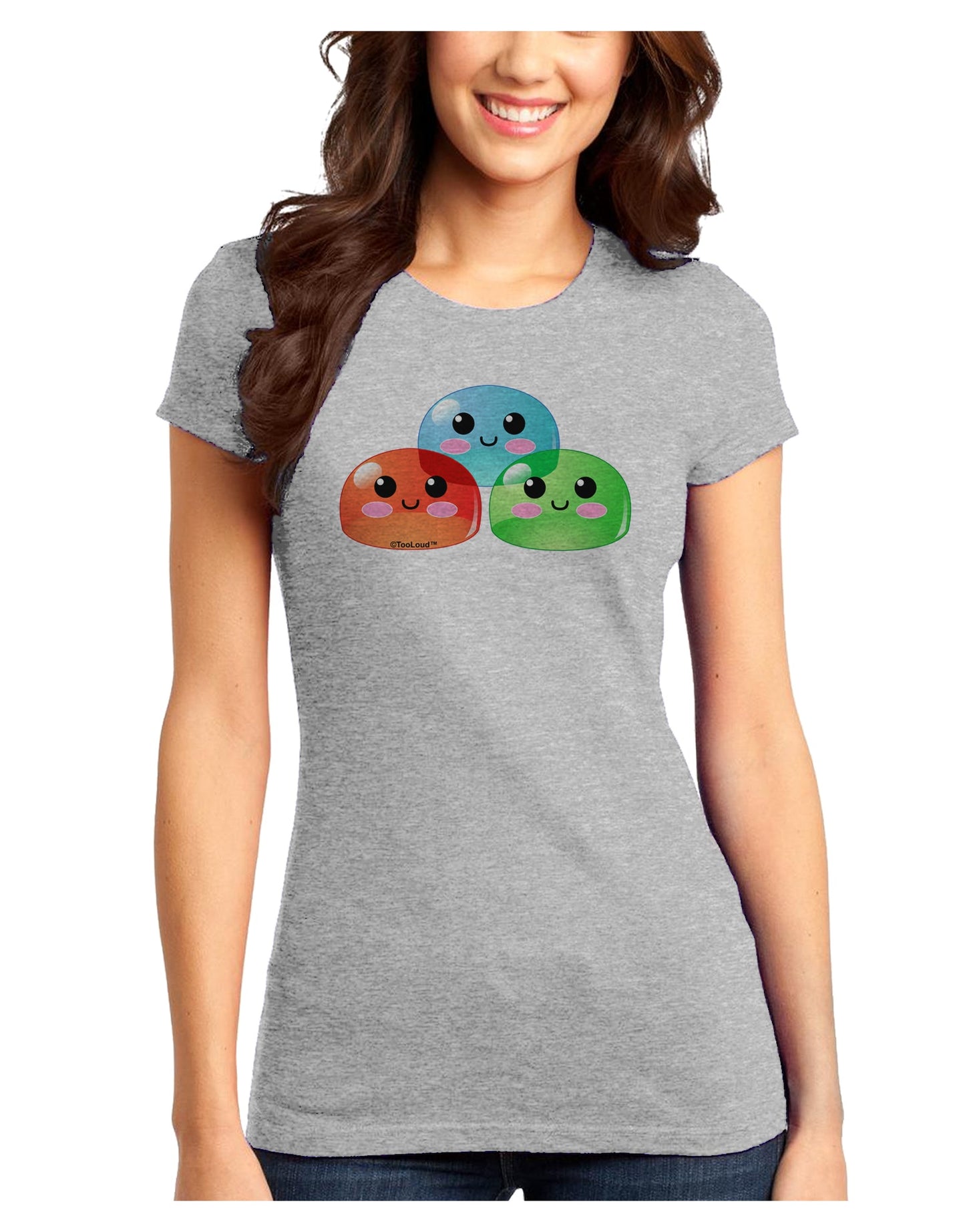 Cute RPG Slime - Trio Juniors T-Shirt by TooLoud-Womens Juniors T-Shirt-TooLoud-Ash-Gray-Juniors Fitted X-Small-Davson Sales