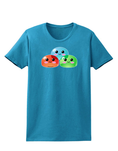 Cute RPG Slime - Trio Womens Dark T-Shirt by TooLoud-Womens T-Shirt-TooLoud-Turquoise-X-Small-Davson Sales