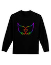 Cute Rainbow Angel Wings Heart Adult Long Sleeve Dark T-Shirt-TooLoud-Black-Small-Davson Sales