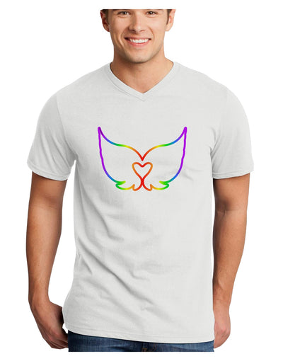 Cute Rainbow Angel Wings Heart Adult V-Neck T-shirt-Mens V-Neck T-Shirt-TooLoud-White-Small-Davson Sales