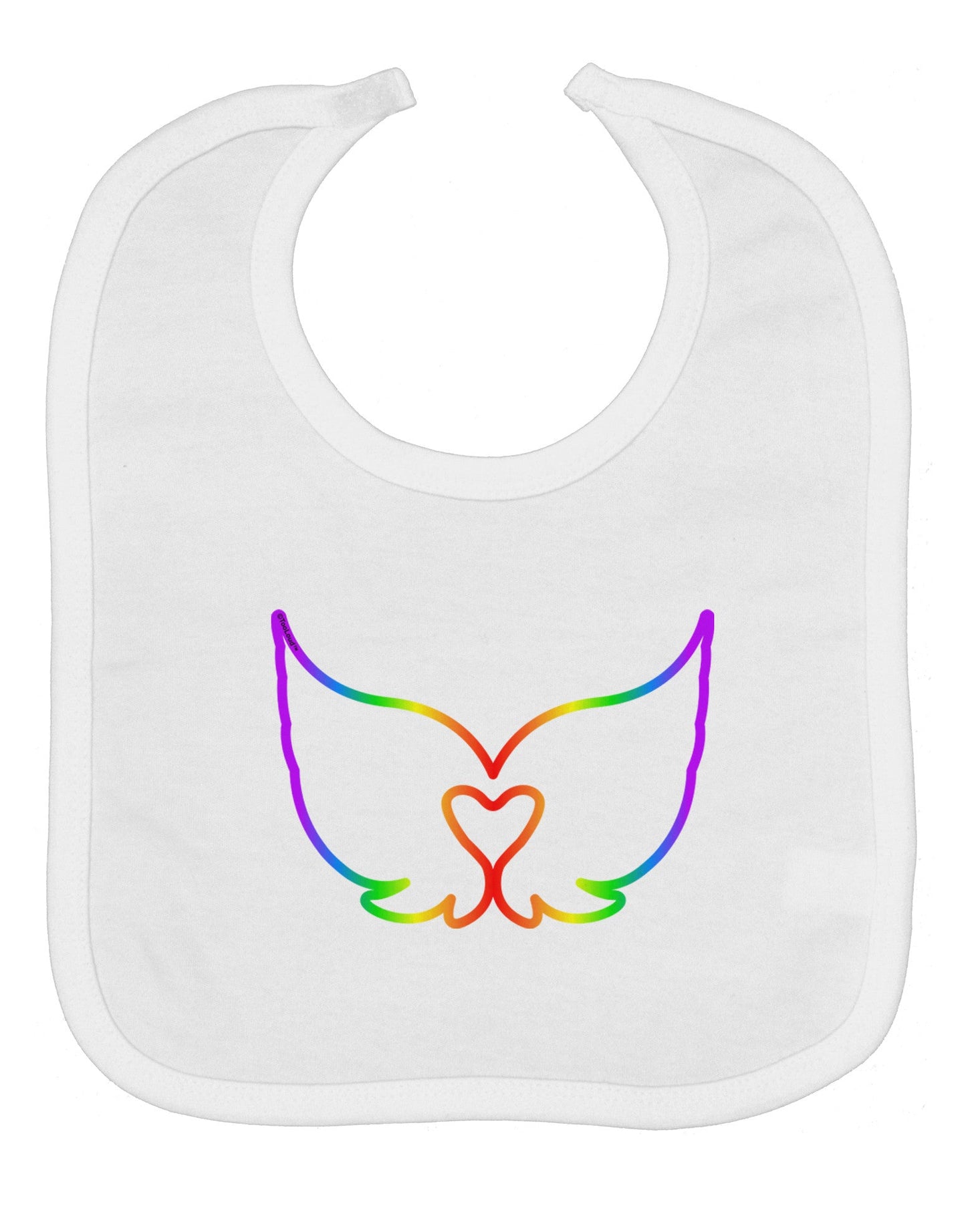 Cute Rainbow Angel Wings Heart Baby Bib