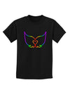 Cute Rainbow Angel Wings Heart Childrens Dark T-Shirt-Childrens T-Shirt-TooLoud-Black-X-Small-Davson Sales