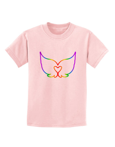 Cute Rainbow Angel Wings Heart Childrens T-Shirt-Childrens T-Shirt-TooLoud-PalePink-X-Small-Davson Sales