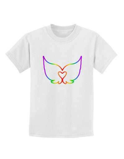 Cute Rainbow Angel Wings Heart Childrens T-Shirt-Childrens T-Shirt-TooLoud-White-X-Small-Davson Sales