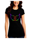 Cute Rainbow Angel Wings Heart Juniors Crew Dark T-Shirt-T-Shirts Juniors Tops-TooLoud-Black-Juniors Fitted Small-Davson Sales