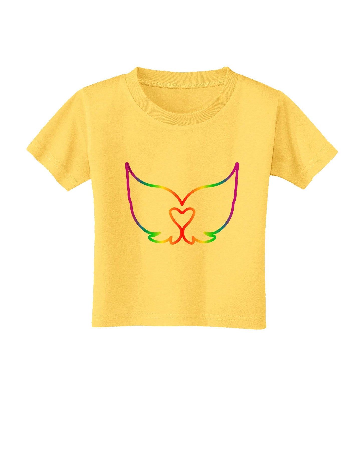 Cute Rainbow Angel Wings Heart Toddler T-Shirt-Toddler T-Shirt-TooLoud-Yellow-2T-Davson Sales