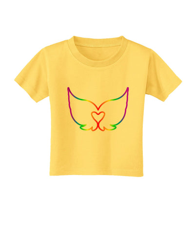 Cute Rainbow Angel Wings Heart Toddler T-Shirt-Toddler T-Shirt-TooLoud-Yellow-2T-Davson Sales