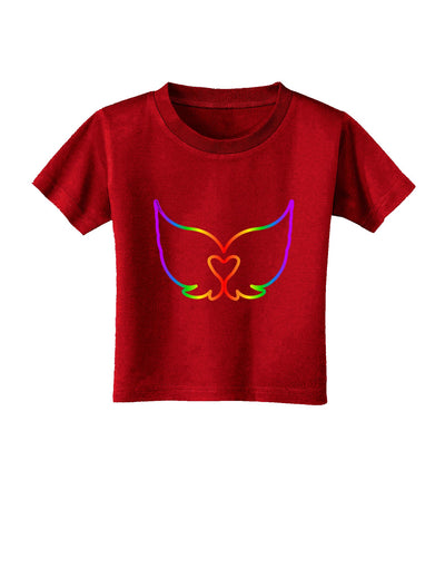 Cute Rainbow Angel Wings Heart Toddler T-Shirt Dark-Toddler T-Shirt-TooLoud-Clover-Green-2T-Davson Sales