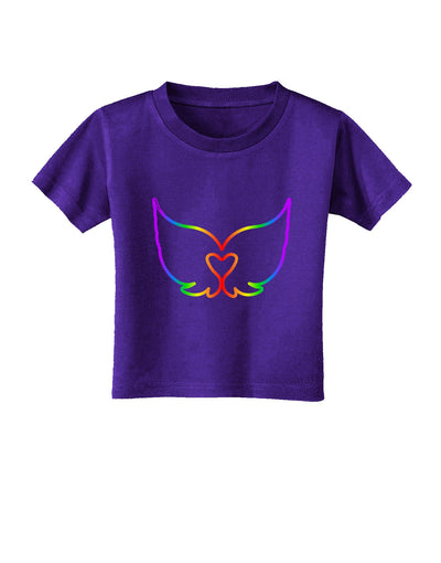 Cute Rainbow Angel Wings Heart Toddler T-Shirt Dark-Toddler T-Shirt-TooLoud-Purple-2T-Davson Sales