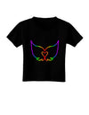 Cute Rainbow Angel Wings Heart Toddler T-Shirt Dark-Toddler T-Shirt-TooLoud-Black-2T-Davson Sales