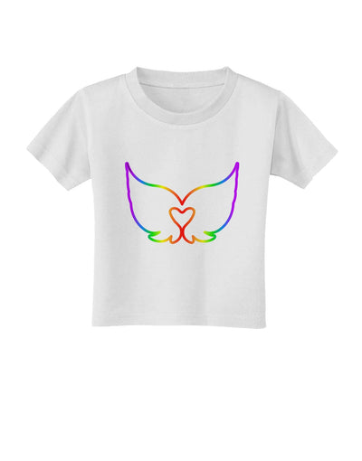 Cute Rainbow Angel Wings Heart Toddler T-Shirt-Toddler T-Shirt-TooLoud-White-2T-Davson Sales