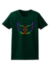 Cute Rainbow Angel Wings Heart Womens Dark T-Shirt-TooLoud-Forest-Green-Small-Davson Sales