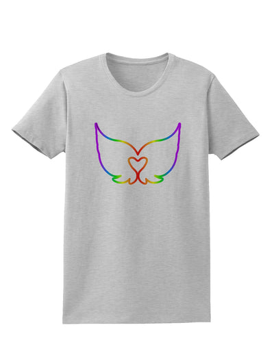 Cute Rainbow Angel Wings Heart Womens T-Shirt-Womens T-Shirt-TooLoud-AshGray-X-Small-Davson Sales