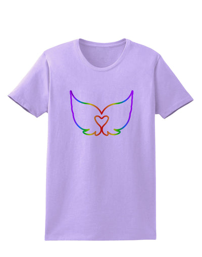 Cute Rainbow Angel Wings Heart Womens T-Shirt-Womens T-Shirt-TooLoud-Lavender-X-Small-Davson Sales