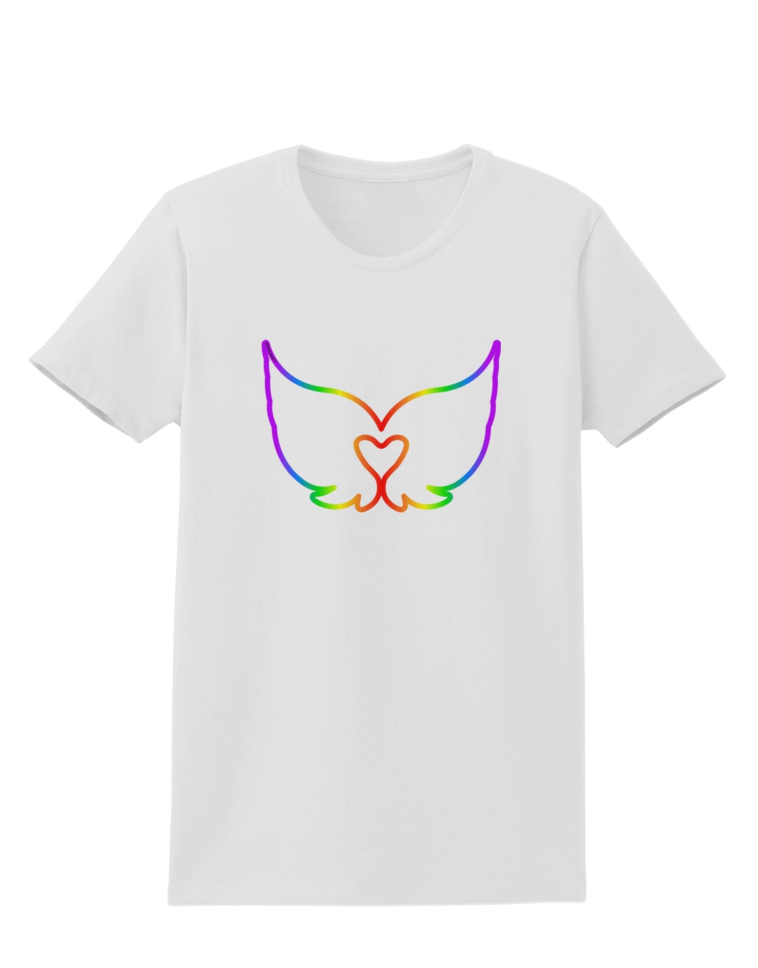 Cute Rainbow Angel Wings Heart Womens T-Shirt-Womens T-Shirt-TooLoud-White-X-Small-Davson Sales