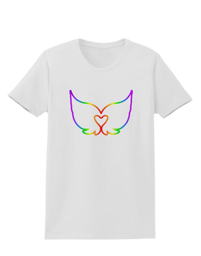 Cute Rainbow Angel Wings Heart Womens T-Shirt-Womens T-Shirt-TooLoud-White-X-Small-Davson Sales