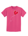 Cute Red Heart Balloon Childrens Dark T-Shirt-Childrens T-Shirt-TooLoud-Sangria-X-Small-Davson Sales