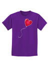 Cute Red Heart Balloon Childrens Dark T-Shirt-Childrens T-Shirt-TooLoud-Purple-X-Small-Davson Sales