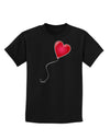 Cute Red Heart Balloon Childrens Dark T-Shirt-Childrens T-Shirt-TooLoud-Black-X-Small-Davson Sales