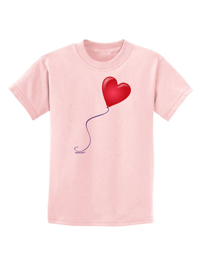 Cute Red Heart Balloon Childrens T-Shirt-Childrens T-Shirt-TooLoud-PalePink-X-Small-Davson Sales