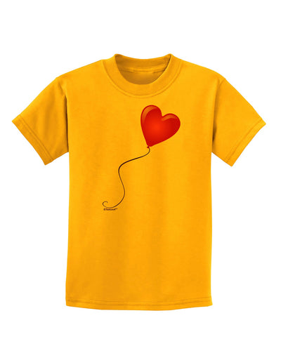 Cute Red Heart Balloon Childrens T-Shirt-Childrens T-Shirt-TooLoud-Gold-X-Small-Davson Sales