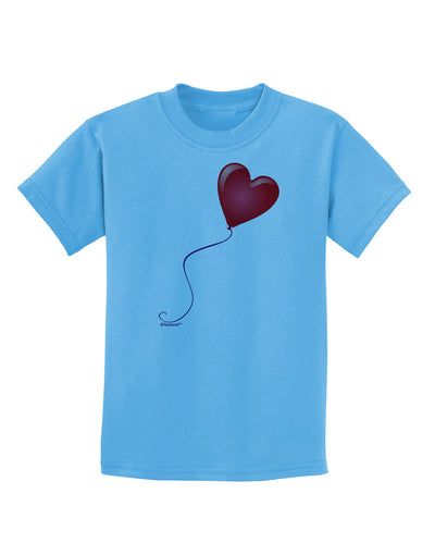 Cute Red Heart Balloon Childrens T-Shirt-Childrens T-Shirt-TooLoud-Aquatic-Blue-X-Small-Davson Sales