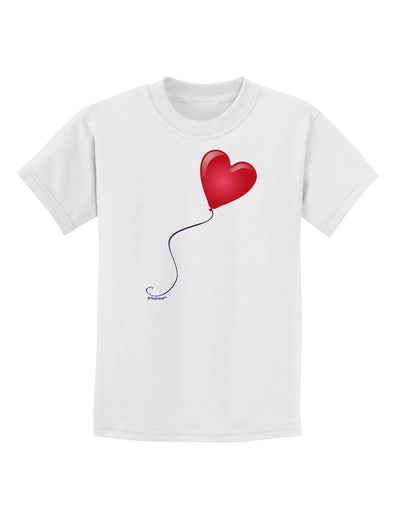 Cute Red Heart Balloon Childrens T-Shirt-Childrens T-Shirt-TooLoud-White-X-Small-Davson Sales