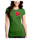 Cute Red Heart Balloon Juniors Crew Dark T-Shirt-T-Shirts Juniors Tops-TooLoud-Kiwi-Green-Juniors Fitted Small-Davson Sales