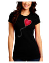 Cute Red Heart Balloon Juniors Crew Dark T-Shirt-T-Shirts Juniors Tops-TooLoud-Black-Juniors Fitted Small-Davson Sales