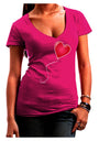 Cute Red Heart Balloon Juniors V-Neck Dark T-Shirt-Womens V-Neck T-Shirts-TooLoud-Hot-Pink-Juniors Fitted Small-Davson Sales