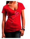 Cute Red Heart Balloon Juniors V-Neck Dark T-Shirt-Womens V-Neck T-Shirts-TooLoud-Red-Juniors Fitted Small-Davson Sales