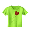 Cute Red Heart Balloon Toddler T-Shirt-Toddler T-Shirt-TooLoud-Lime-Green-2T-Davson Sales